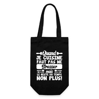 Humour, Quand je cuisine faut pas me stresser - Sac à bouteille - noir - Devant
