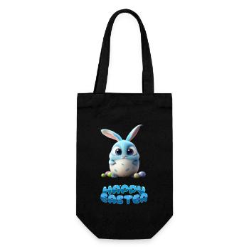 Funny Cute Happy Easter Bunny - Gift Bag for Bottles - black - Front