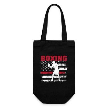 Retro American Boxing Apparel US Flag Boxer - Geschenkbeutel für Flaschen - Schwarz - Vorne