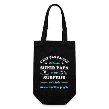 super papa surfeur homme humour surfer surf cadeau - Sac à bouteille - noir - Devant