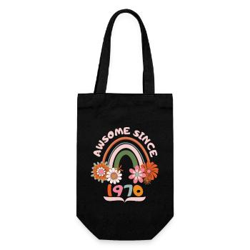 Anniversaire de style rétro, né 1970 vintage dicton - Sac à bouteille - noir - Devant