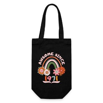 Anniversaire de style rétro, né en 1971 dicton vintage - Sac à bouteille - noir - Devant