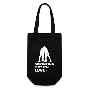 I love to sprint - Gift Bag for Bottles - black - Front