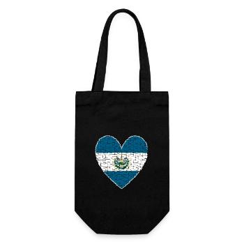 El Salvador Herz Kunstdesign - Geschenkbeutel für Flaschen - Schwarz - Vorne