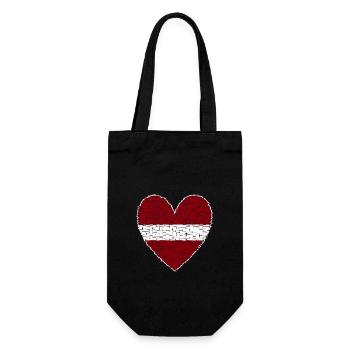Lettland Herz Kunstdesign - Geschenkbeutel für Flaschen - Schwarz - Vorne