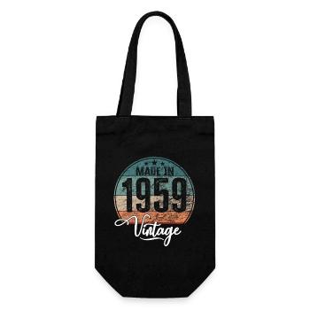 Vintage Made in 1959 Year of birth 1959 Birthday - Gift Bag for Bottles - black - Front