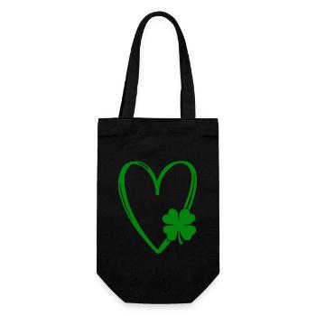 St Patricks Day Accessories Ireland Shamrock Decoration - Gift Bag for Bottles - black - Front