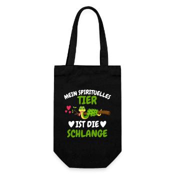 Mein spirituelles Tier Geschenk Lustiges Schlange - Geschenkbeutel für Flaschen - Schwarz - Vorne