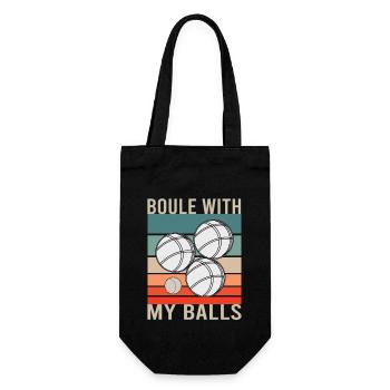 Boule Boccia Ball Sports Petanque Balls Game - Gift Bag for Bottles - black - Front