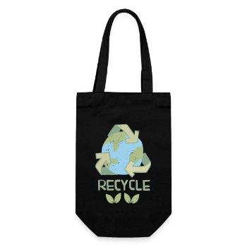 Recycle Recycling Hand-painted Design Environmental Protection - Gift Bag for Bottles - black - Front