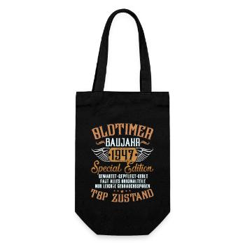 Oldtimer Baujahr 1947 Geboren Jahrgang Geburtstag - Geschenkbeutel für Flaschen - Schwarz - Vorne