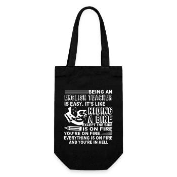 English Teacher English Teacher Is Easy - Gift Bag for Bottles - black - Front