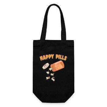 Happy Pills Exotic Shorthair Cat Funny Kitten Love - Gift Bag for Bottles - black - Front