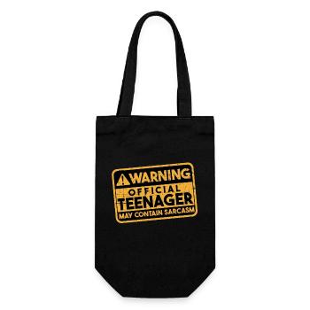 Warning Official Teenager Funny Sarcastic 13th - Gift Bag for Bottles - black - Front