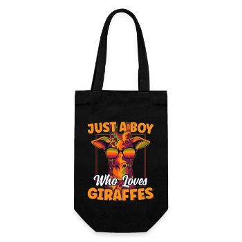 Juste un garçon qui aime les girafes Drôle d’amoureux de la girafe - Sac à bouteille - noir - Devant