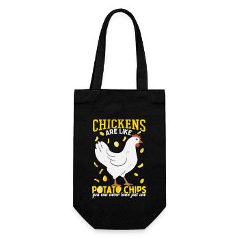 Les poulets sont comme des croustilles - Sac à bouteille - noir - Devant