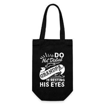 Father's Day Do Not Disturb Grandpa - Gift Bag for Bottles - black - Front