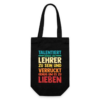 Schullehrer Lehrer - Geschenkbeutel für Flaschen - Schwarz - Vorne