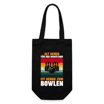 Ruhestand Rente Rentner Bowler Bowlen Kegeln Bowli - Geschenkbeutel für Flaschen - Schwarz - Vorne