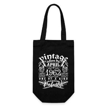 1962 April 1962 Anniversary April 1962 April - Gift Bag for Bottles - black - Front