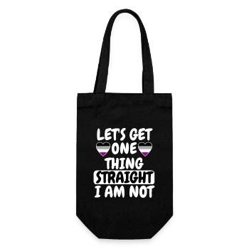 Lass uns eins feststellen LGBT Geschenk Asexuell - Geschenkbeutel für Flaschen - Schwarz - Vorne