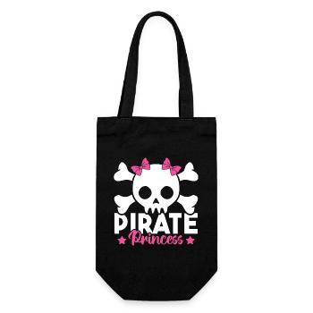 Niedlicher Pirat Prinzessin Rosa Piratenschädel und - Geschenkbeutel für Flaschen - Schwarz - Vorne