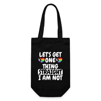 Regenbogen Herz Gay Pride Month Geschenk LGBT - Geschenkbeutel für Flaschen - Schwarz - Vorne