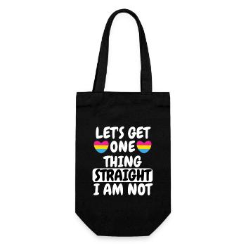 LGBT Pan Pride Pan Herz Geschenk Pansexuell - Geschenkbeutel für Flaschen - Schwarz - Vorne