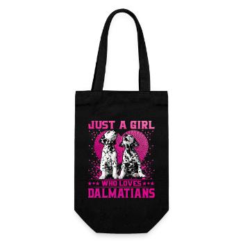 Just a Girl who loves Dalmatians - Geschenkbeutel für Flaschen - Schwarz - Vorne