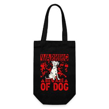 Warning beware of Dog Dalmatiner - Gift Bag for Bottles - black - Front