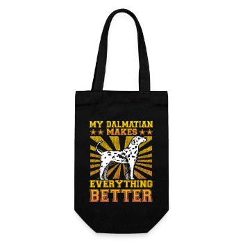 My Dalmatian makes everything better - Geschenkbeutel für Flaschen - Schwarz - Vorne