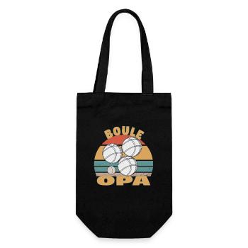 Boule Boccia Kugelsport Petanque Spiel Rentner Opa - Geschenkbeutel für Flaschen - Schwarz - Vorne