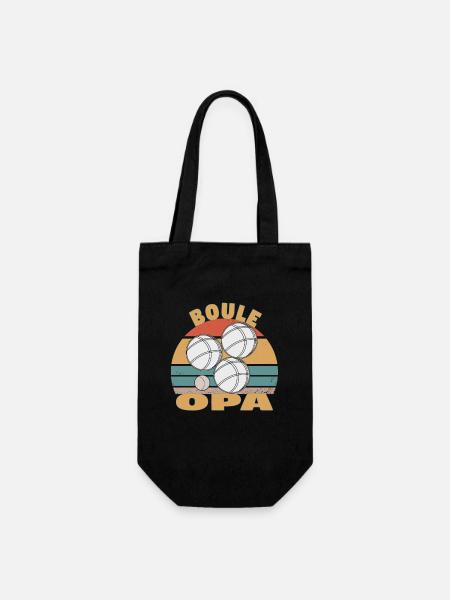 Boule Boccia Kugelsport Petanque Spiel Rentner Opa - Geschenkbeutel für Flaschen - Schwarz