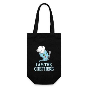 Chefkoch Kätzchen Lustiges Katzenliebhaber Koch - Geschenkbeutel für Flaschen - Schwarz - Vorne