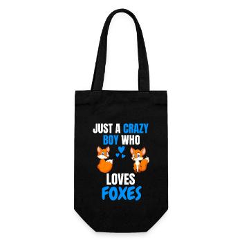 Crazy Boy Forest Animal Funny Gift Fox - Gift Bag for Bottles - black - Front