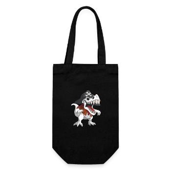 T-Rex in Pirate Costume Dinosaur Skeleton Children - Gift Bag for Bottles - black - Front