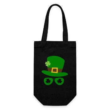 St Patricks Day Accessoires Ireland Shamrock Deko - Geschenkbeutel für Flaschen - Schwarz - Vorne