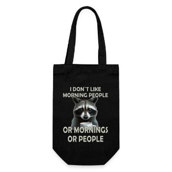I don ́t like Morning People And Mornings Raccoon - Gift Bag for Bottles - black - Front