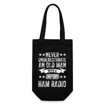 Never Underestimate An Old Man With A Ham Radio - Gift Bag for Bottles - black - Front