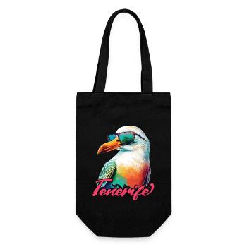 Tenerife vacances mouette colorée fraîche avec des lunettes de soleil - Sac à bouteille - noir - Devant