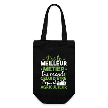 Papa et Agriculteur - Humour papa agriculteur - Sac à bouteille - noir - Devant