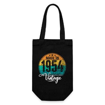 Vintage Made in 1954 Geburtsjahr 1954 Geburtstag - Geschenkbeutel für Flaschen - Schwarz - Vorne