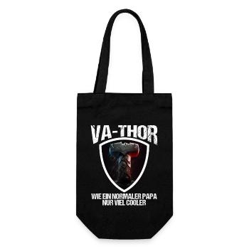 Papa Vathor Va Thor Vatertag Vatertagsgeschenk - Geschenkbeutel für Flaschen - Schwarz - Vorne