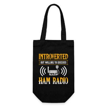 Introverted But Willing To Discuss Ham Radio - Gift Bag for Bottles - black - Front
