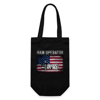 Ham Operator US-Flagge - Geschenkbeutel für Flaschen - Schwarz - Vorne
