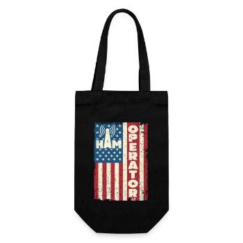 Ham Operator US-Flagge - Geschenkbeutel für Flaschen - Schwarz - Vorne