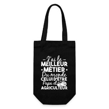 Papa et Agriculteur - Humour papa agriculteur - Sac à bouteille - noir - Devant
