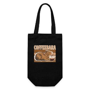 Wasserschwein Capybara Cappybara Kaffee Coffee - Gift Bag for Bottles - black - Front