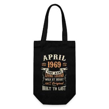 April 1969 Geburtstagsgeschenk - Geschenkbeutel für Flaschen - Schwarz - Vorne