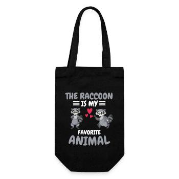Favorite Animal Forest Animal Funny Gift Raccoon - Gift Bag for Bottles - black - Front